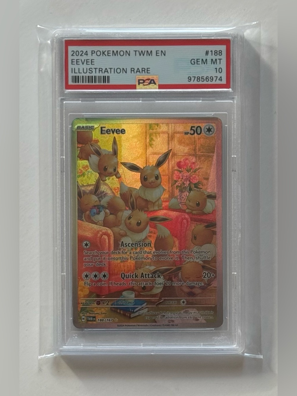 2024 POKEMON TWM EN-TWILIGHT MASQUERADE ILLUSTRATION EEVEE Fan Art Custom Card